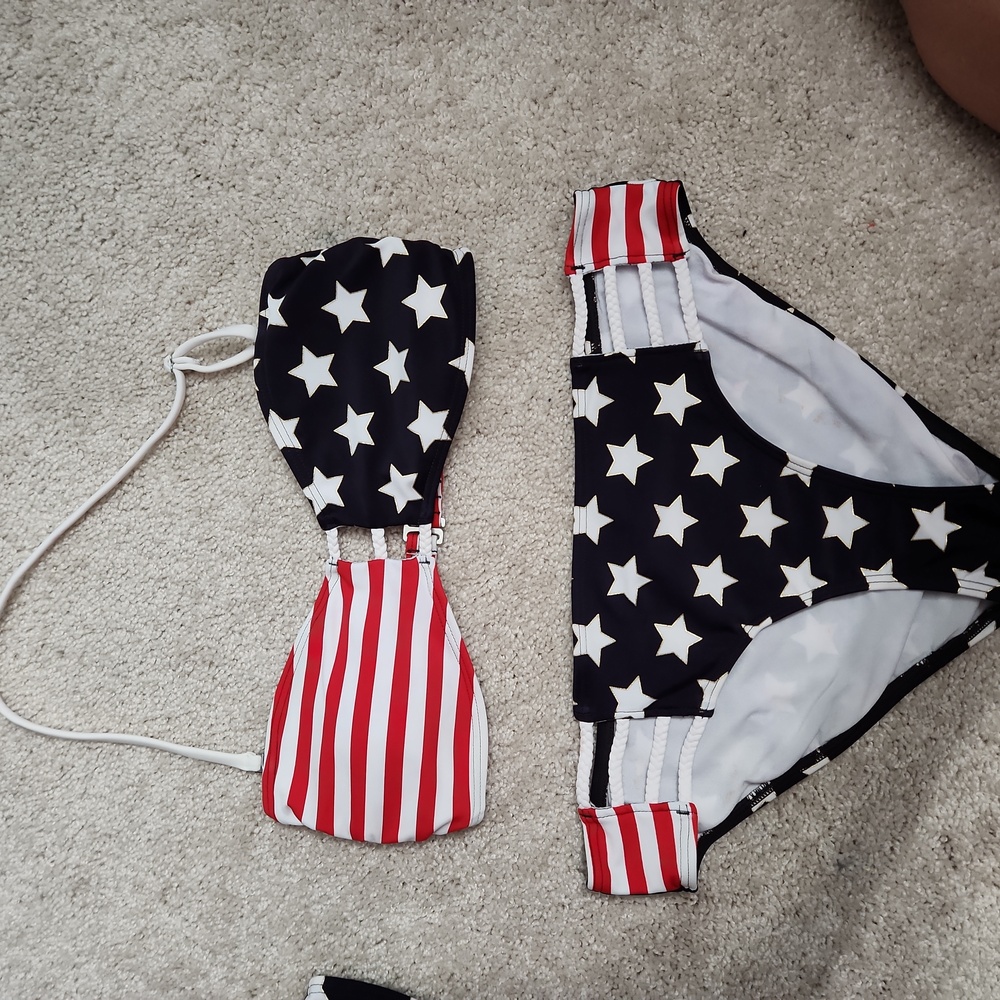 Red White and blue American Flag Bikini